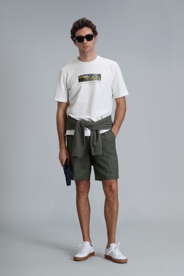 Peler Spor Erkek Chino Şort Slim Fit Yeşil - fotoğraf 1