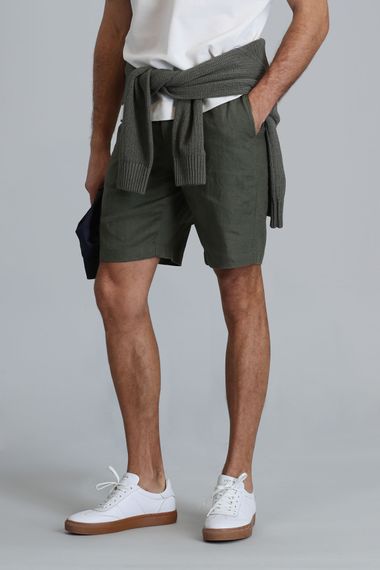 Peler Spor Erkek Chino Şort Slim Fit Yeşil - fotoğraf 2