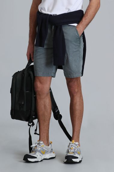 Zegler Spor Erkek Chino Şort Slim Fit Yeşil - صورة 2