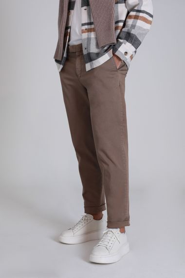 Чоловічі карго штани Gabrıel Slim Fit коричневого кольору для повсякденного носіння - фото 3