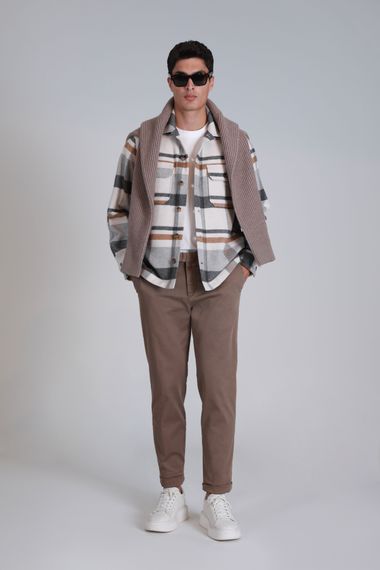 Чоловічі карго штани Gabrıel Slim Fit коричневого кольору для повсякденного носіння - фото 4