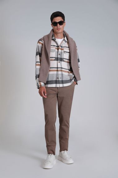 Чоловічі карго штани Gabrıel Slim Fit коричневого кольору для повсякденного носіння - фото 5