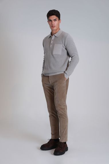 Onka Spor Erkek Chino Pantolon Slim Fit Bej - fotoğraf 1