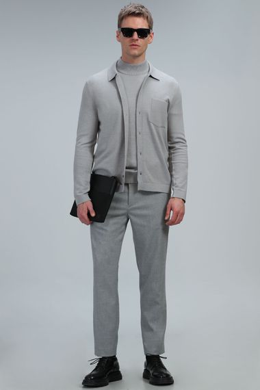 Dora Smart Men's Chino Trousers Slim Fit Light Gray - photo 4