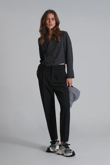 Женский пиджак Сидней антрацитового цвета, размеры S, XS, L, M - фото 4