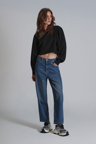 Женский свитшот Olıvıa черного цвета, доступен в размерах S, M, L, XL и XS - фото 2