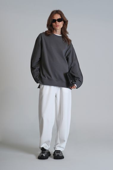 Женский свитшот Sandra, оливкового цвета, доступен в размерах S, M, L, XL, XS - фото 2
