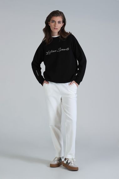 Женский черный вязаный свитшот, размеры S и M - фото 2