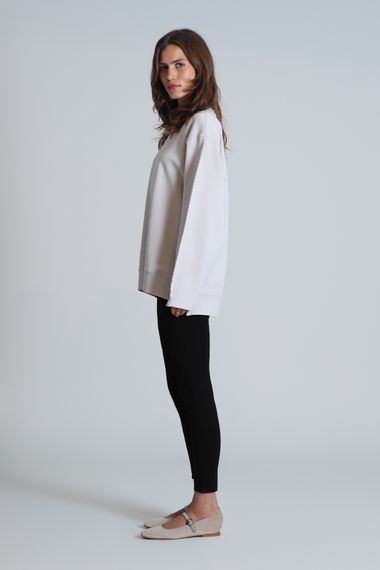 Sandra Kadın Örme Sweatshırt Bej - photo 4