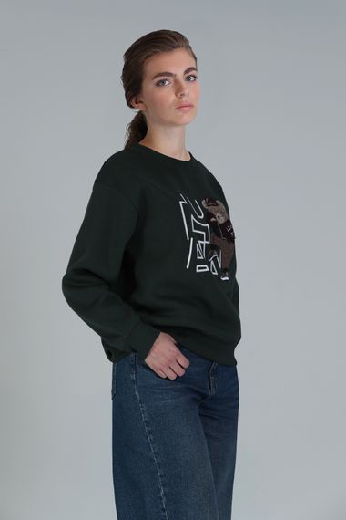 Pıtcher Kadın Örme Sweatshırt Çimen Yeşili - photo 1