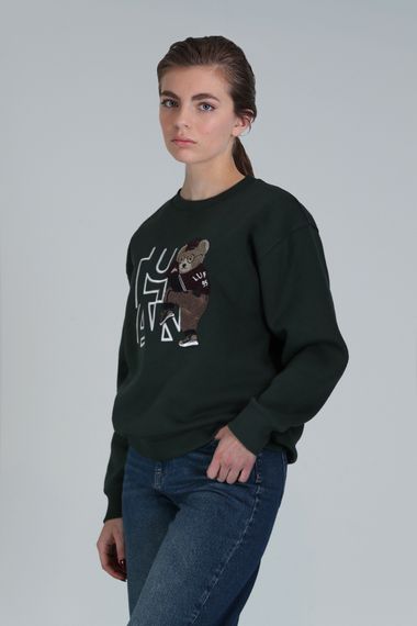 Pıtcher Kadın Örme Sweatshırt Çimen Yeşili - photo 3