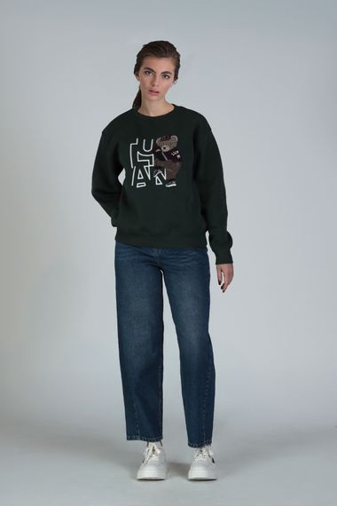 Pıtcher Kadın Örme Sweatshırt Çimen Yeşili - photo 2