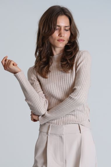 Женский пуловер Vendı бежевого цвета, размеры S, M, L, XL, XS - фото 2