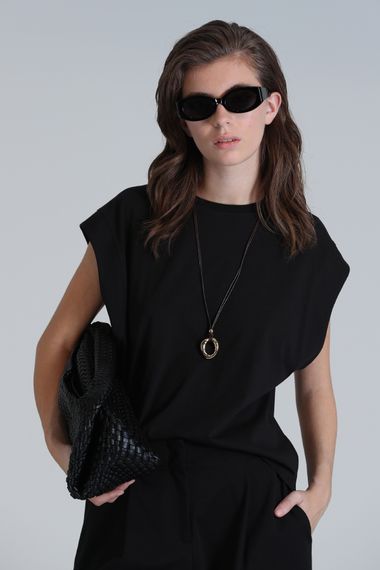 Valery Kadın T- Shırt Regular Fit Siyah - fotoğraf 3