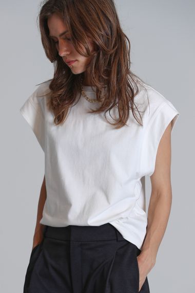 Valery Kadın T- Shırt Regular Fit Ekru - صورة 3