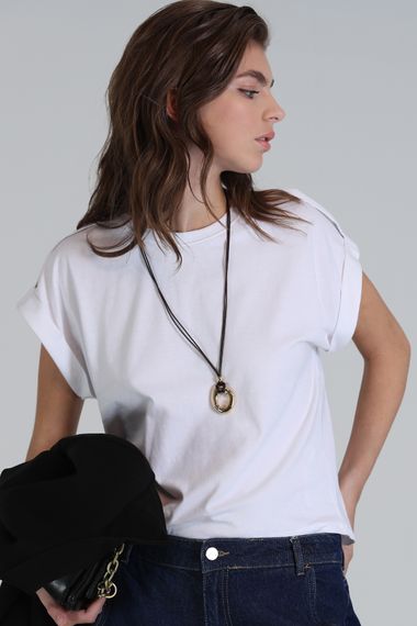 Clara Kadın T- Shırt Regular Fit Beyaz - photo 4