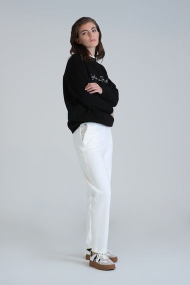 Жіночий спортивний костюм з в'язаного бурштинового кольору, колір: розбитий білий, розміри: S, M, L, XL, XS - фото 1