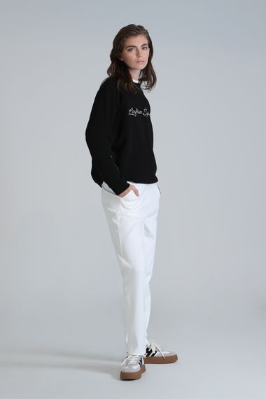 Жіночий спортивний костюм з в'язаного бурштинового кольору, колір: розбитий білий, розміри: S, M, L, XL, XS - фото 5