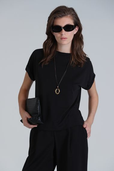 Sıgnorıa Kadın T- Shırt Siyah - fotoğraf 3