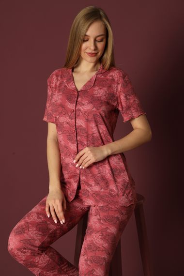 Nisanca Kısa Kollu Bambu Gömlek Pijama Takımı- Genç Anne Serisi - fotoğraf 3