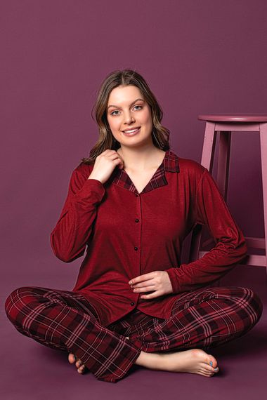 Nisanca Uzun Kollu Bambu Gömlek Pijama Takımı - Genç Anne Serisi - fotoğraf 2