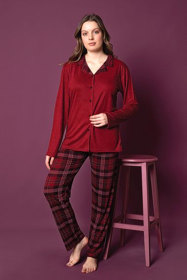 Nisanca Uzun Kollu Bambu Gömlek Pijama Takımı - Genç Anne Serisi - fotoğraf 3