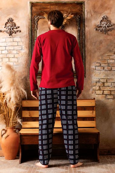 Nisanca 3 Colors Winter Men's Fleece Pajamas Set - photo 4