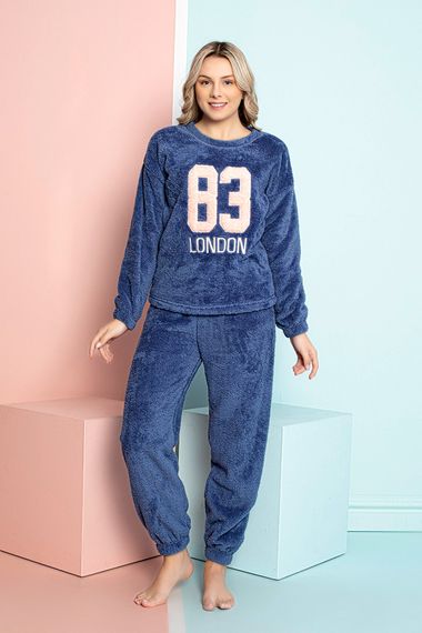 Nisanca Patterned Fully Plush Winter New Year Women's Pajama Set - photo 3