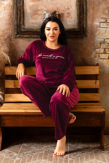 Nisanca Plus Size Velvet Women's Pajamas Set - Super Soft Velvet - photo 5