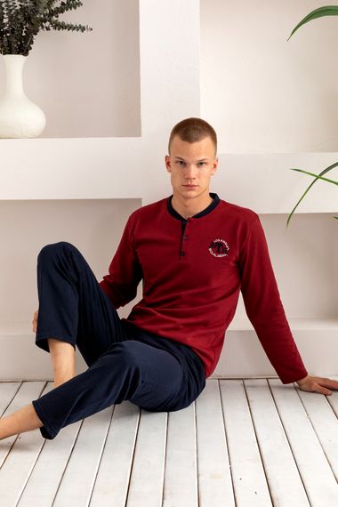 Nisanca Seasonal 2 Yarn Men's Cotton Pajamas Set - photo 2