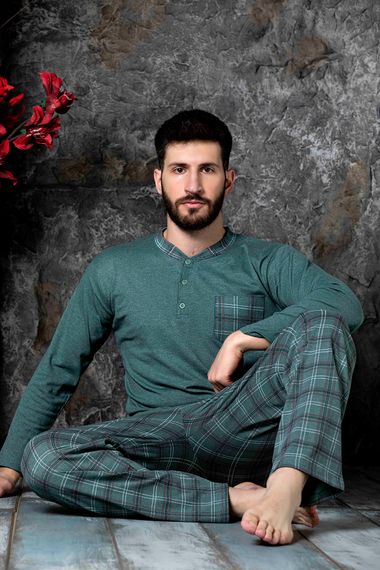 Nisanca Seasonal 2 Yarn Men's Cotton Pajamas Set - photo 5