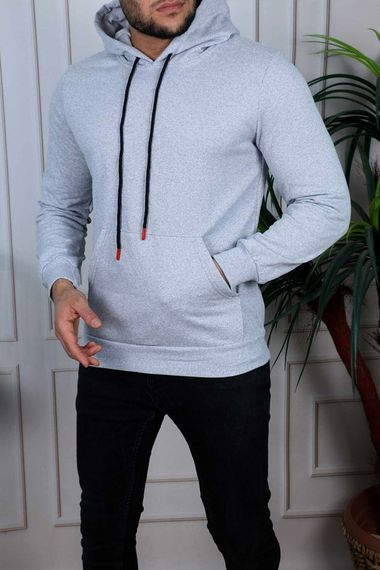  Trend Clothıng Basic Unisex Kanguru Cepli Kapüşonlu Sweatshirt Hoodie Sweat- Regular Fit- Kışlık İçi Polarlı  - fotoğraf 2