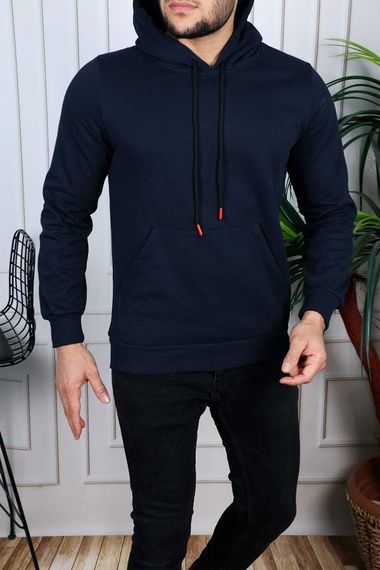  Trend Clothıng Basic Unisex Kanguru Cepli Kapüşonlu Sweatshirt Hoodie Sweat- Regular Fit- Kışlık İçi Polarlı  - fotoğraf 4