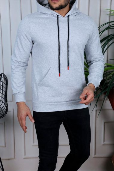  Trend Clothıng Basic Unisex Kanguru Cepli Kapüşonlu Sweatshirt Hoodie Sweat- Regular Fit- Kışlık İçi Polarlı  - fotoğraf 3