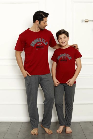 Father Son Combination Cotton Pajama Set - Single Piece Price - Short Sleeve Men's Pajama Set - photo 3