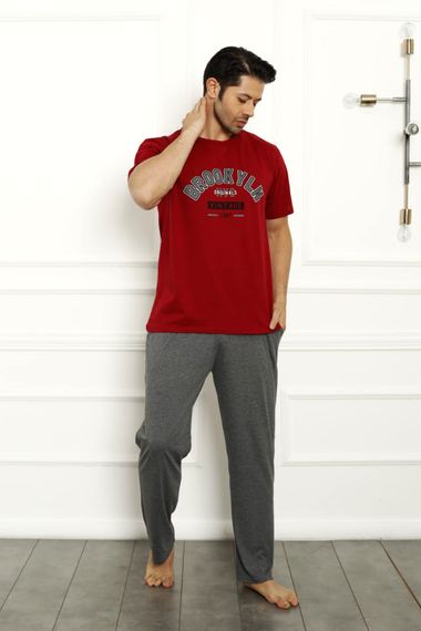 Father Son Combination Cotton Pajama Set - Single Piece Price - Short Sleeve Men's Pajama Set - photo 4