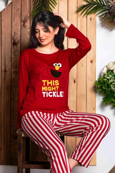 Nisanca Seasonal Long Sleeved 100% Cotton Women's Pajamas Set- Patterned Women's Pajamas - photo 1