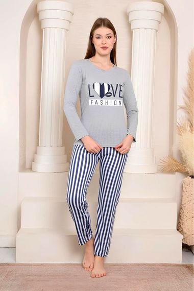 Slim Fit Long Sleeve 100% Cotton Women's Pajama Set - Wide Size Range - photo 3