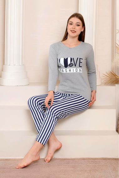 Slim Fit Long Sleeve 100% Cotton Women's Pajama Set - Wide Size Range - photo 2