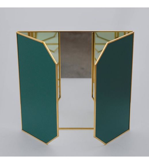 Декоративное латунное зеркало с настольной крышкой 60см / 30смx30см - фото 4