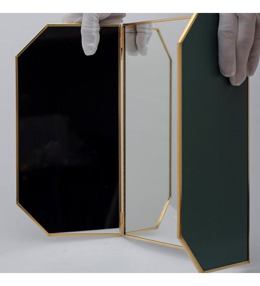 Декоративное латунное зеркало с настольной крышкой 60см / 30смx30см - фото 5