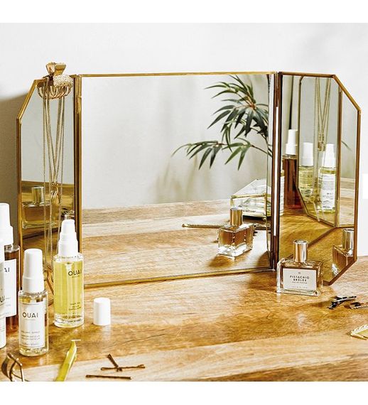 Dekoratif Pirinç Ayna Masaüstü Kapaklı 60cm/30cmx30cm - fotoğraf 1