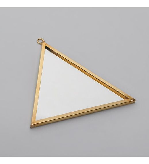 Mini Mirror Brass Wall Hanger Decorative Accessory 10x9cm - photo 5