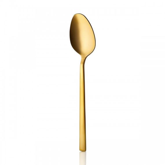 Klas Matt Gold 6 Dessert Spoons 18/10 Stainless Steel 2.5 mm