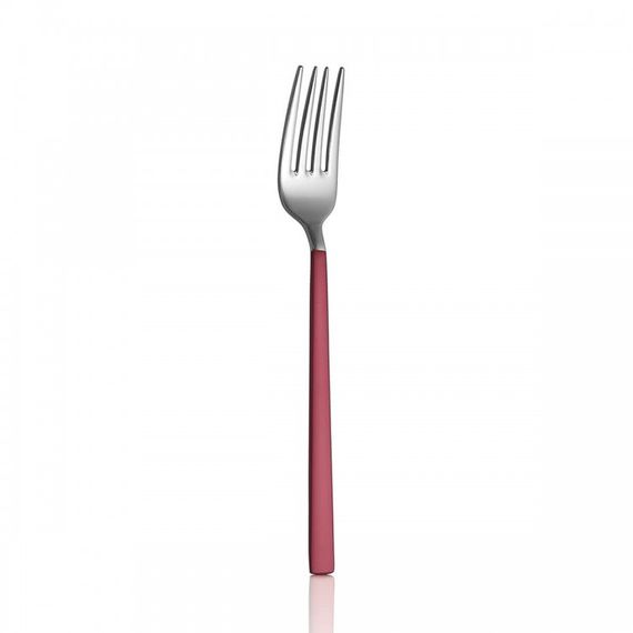 Pink Touch Matt 12 Dessert Forks 18/10 Stainless Steel 2.5 mm