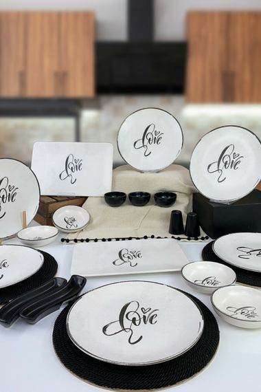 Love 19 Pieces 6 Person Breakfast Set Black - photo 1