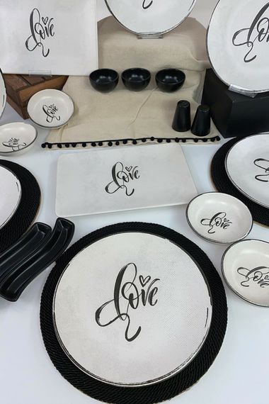 Love 19 Pieces 6 Person Breakfast Set Black - photo 2