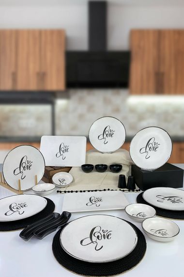 Love 19 Pieces 6 Person Breakfast Set Black - photo 3