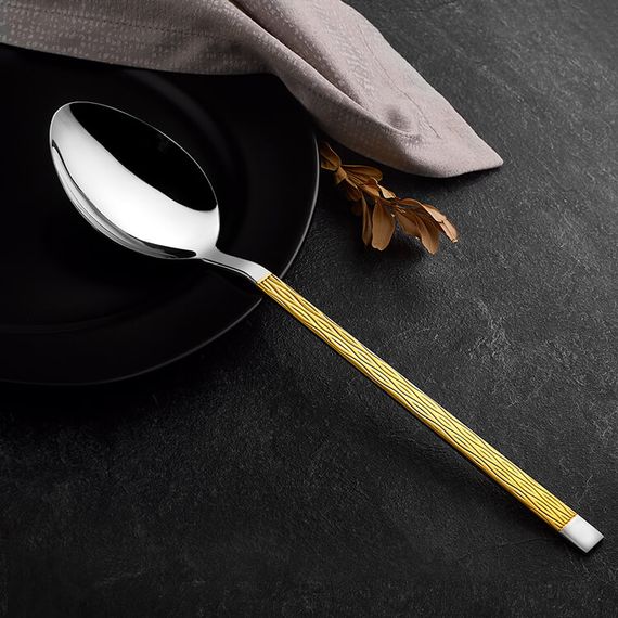 Pera Gold 18/10 Stainless Steel Serving Spoon