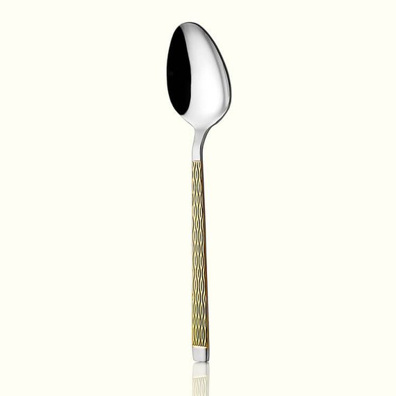 Pera Gold 12 Dessert Spoons 18/10 Stainless Steel